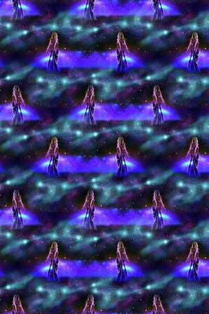 黑夜星空印花华亿平台图片