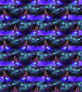 478915-时尚潮流黑夜星空月光女神