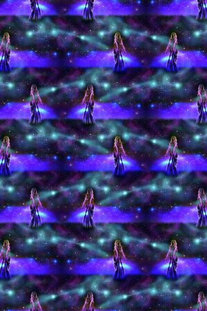 黑夜星空印花华亿平台图片