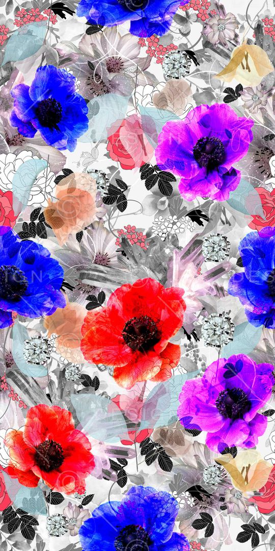 抽象花卉印花华亿平台图片