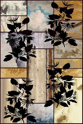 479137-复古格子浮世绘花卉