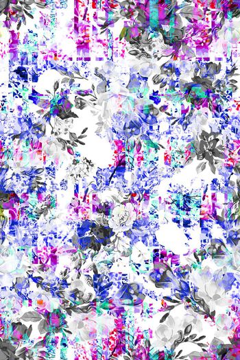 479171-休闲时尚 炫彩 花卉组合 数码  