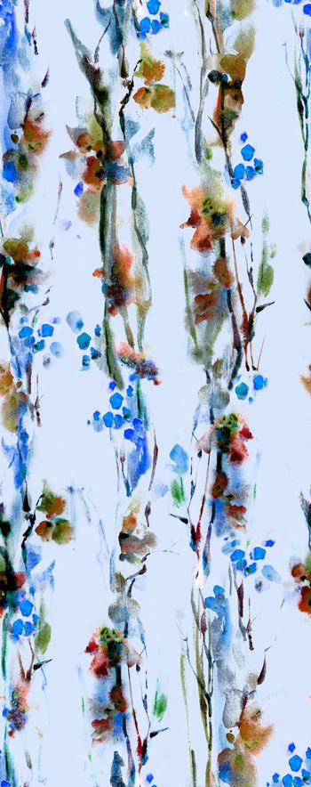 479178-中国风 手绘水彩花卉 女装 裙子 