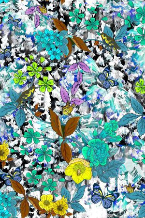 蝴蝶印花华亿平台图片