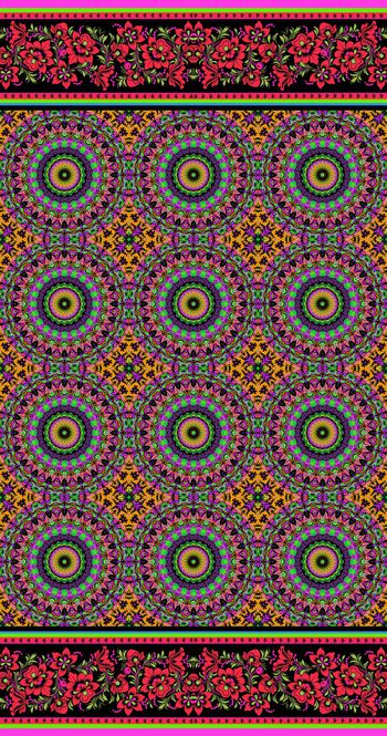 479206-民族风波西米亚风圆形花纹女装裙边定