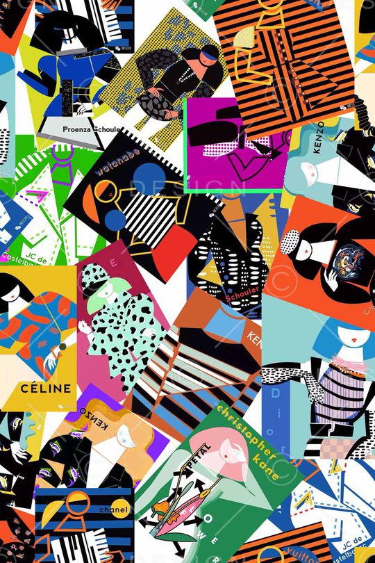 时尚插画艺术人物印花华亿平台图片