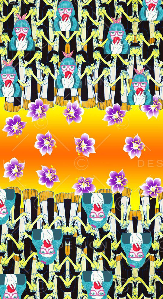 潮流时尚大牌印花华亿平台图片