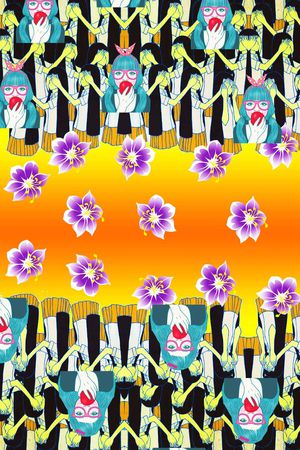 潮流时尚大牌印花华亿平台图片