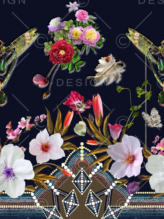 花卉印花华亿平台图片