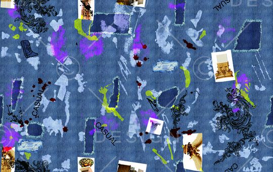 牛仔风格印花华亿平台图片