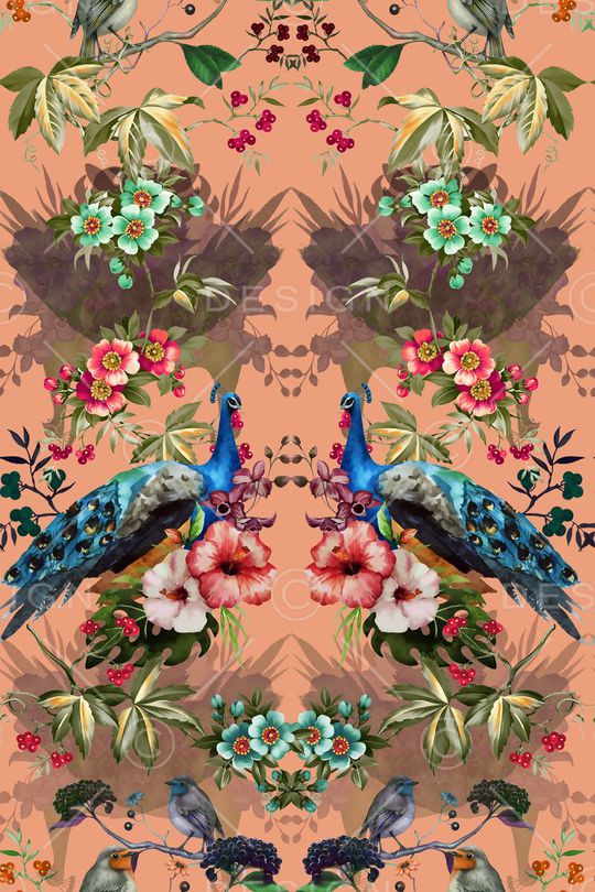 孔雀印花华亿平台图片