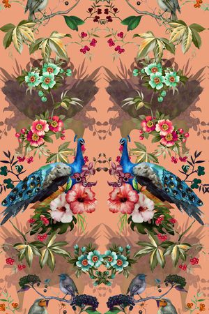 孔雀印花华亿平台图片