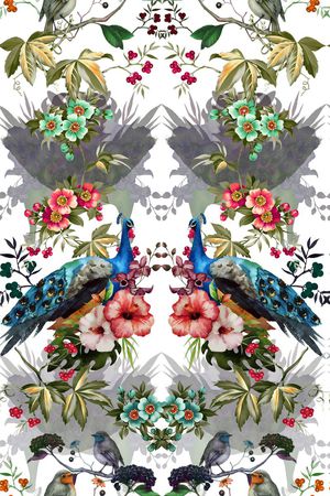 孔雀印花华亿平台图片