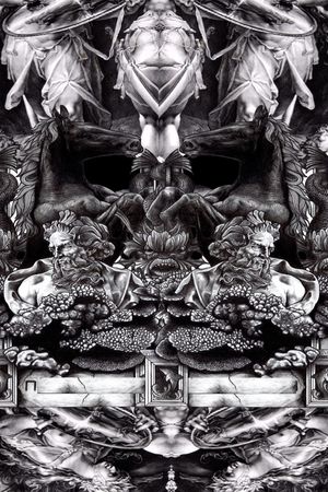 黑色调印花华亿平台图片