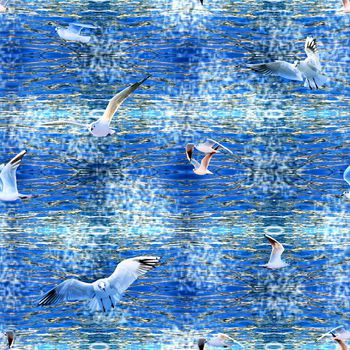 479596-时尚潮流飞鸟戏水花卉