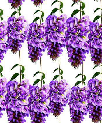 479898-欧美流行时尚手绘紫色花藤花卉印花 