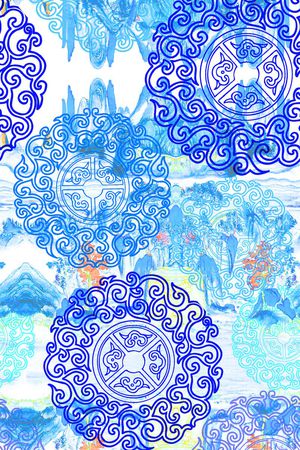 MAX-中国风印花华亿平台图片