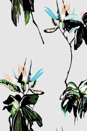 手绘度假风印花华亿平台图片