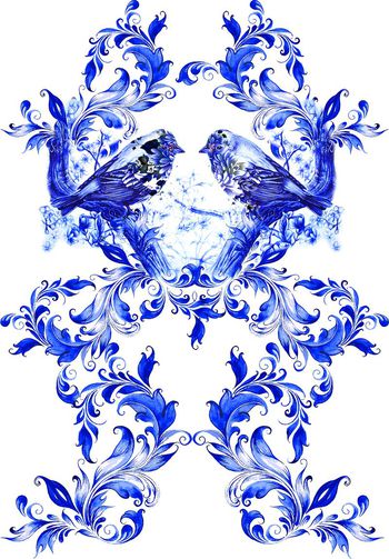 480144-民族中国古风手绘陶瓷 印花   定