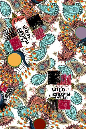 矢量花纹印花华亿平台图片