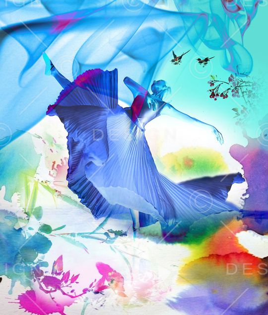 水墨印花华亿平台图片