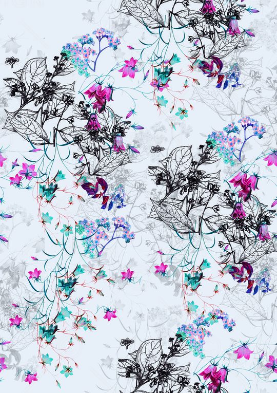 花卉印花华亿平台图片