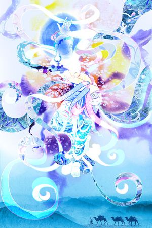 敦煌壁画印花华亿平台图片