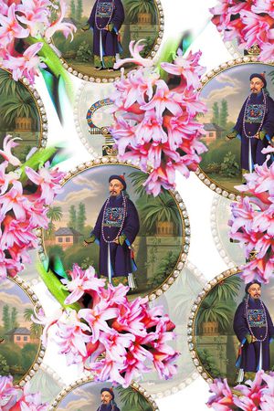 风信子清装人物怀表印花华亿平台图片