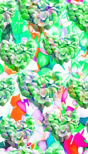 480341-欧美流行时尚手绘心形玫瑰花瓣花卉印