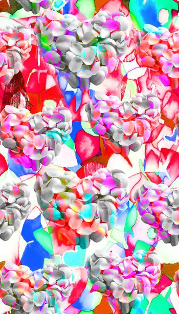 480342-欧美流行时尚手绘心形玫瑰花瓣花卉印