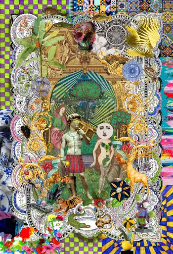 阿当与夏娃的故事印花华亿平台图片