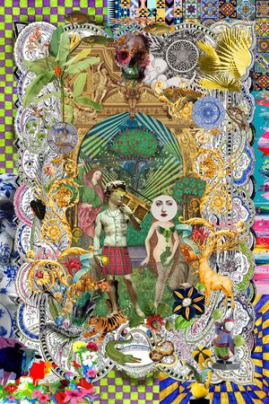 阿当与夏娃的故事印花华亿平台图片