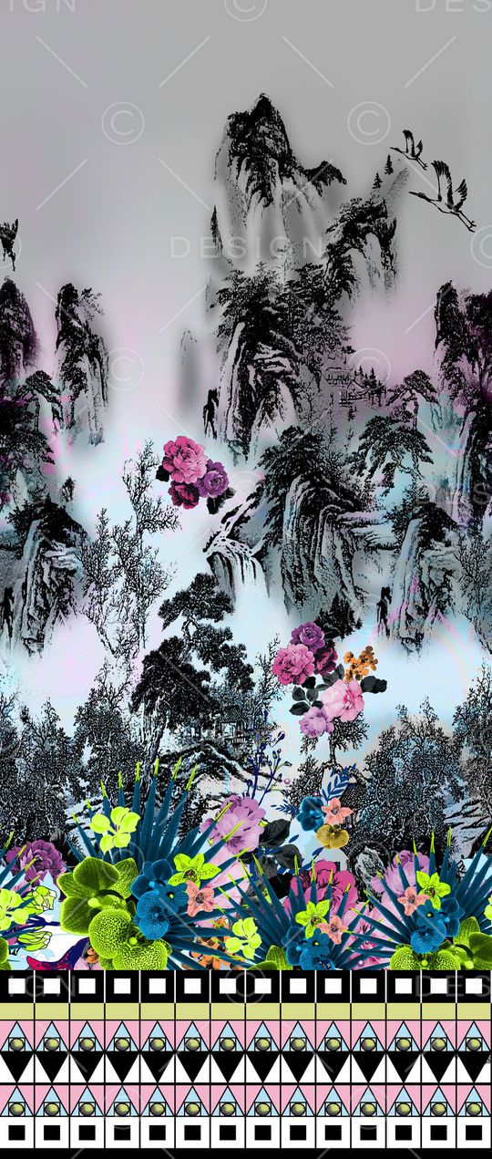 中国风印花华亿平台图片