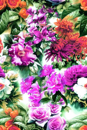 480759- 花卉 组合 数码 服装 面料