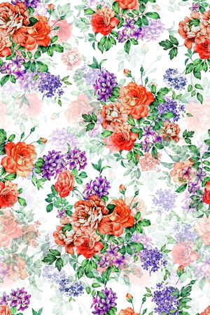 水彩画印花华亿平台图片