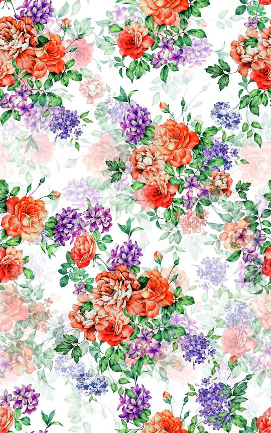 水彩画印花华亿平台图片