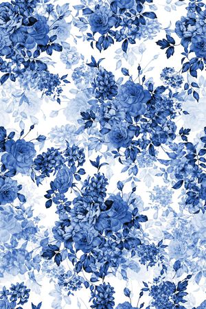 水彩画印花华亿平台图片