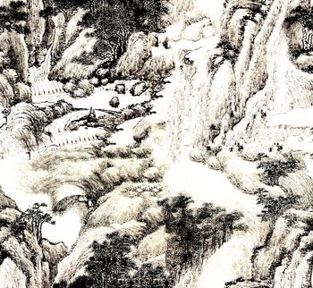 480869-江山如此多娇 传统山水风景 水墨树