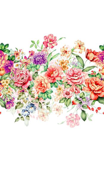 480883-欧式田园条纹复古花卉