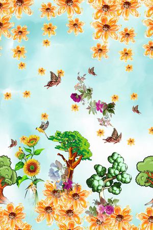 田园风印花华亿平台图片