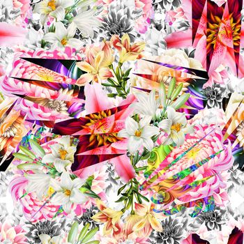 480929-欧美流行时尚手绘花卉印花