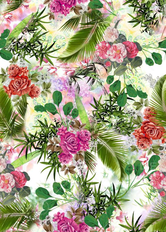 花卉印花华亿平台图片