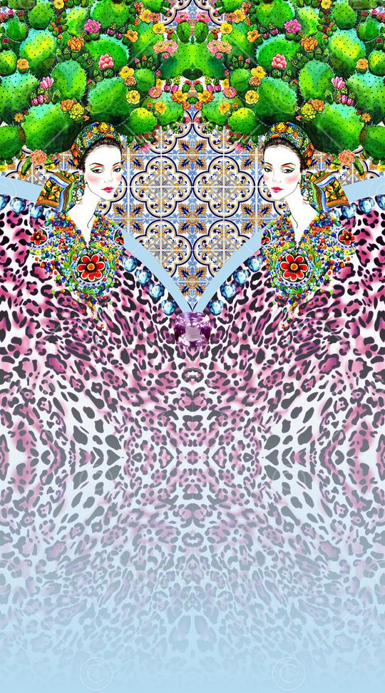 手绘创意定位印花华亿平台图片