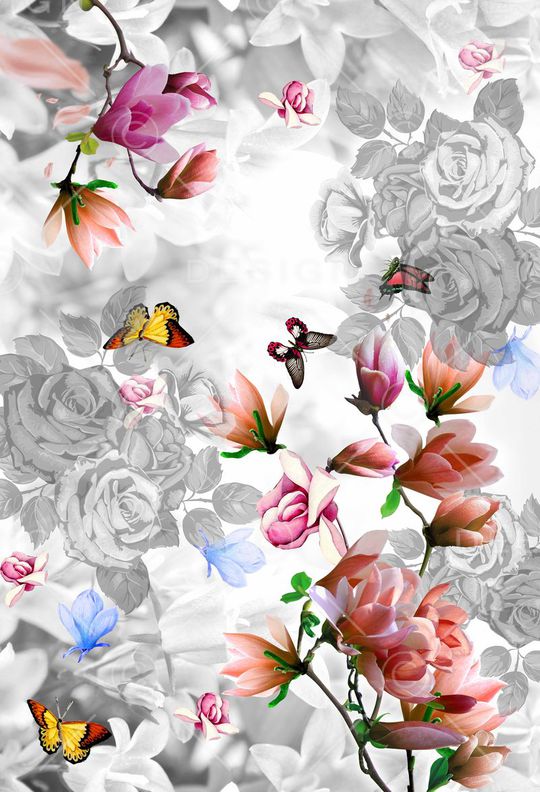 玉兰花印花华亿平台图片