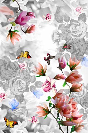 玉兰花印花华亿平台图片