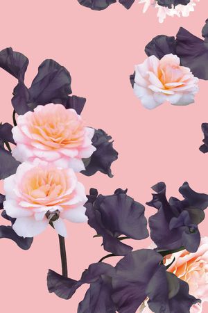 粉红花印花华亿平台图片