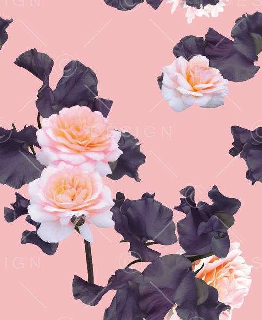 粉红花印花华亿平台图片