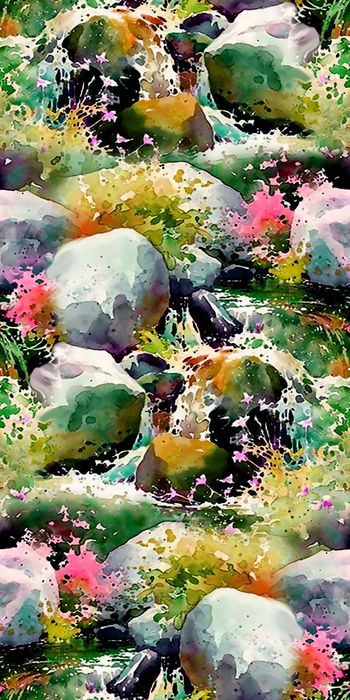 481244-时尚  新潮  手绘画  水彩 山