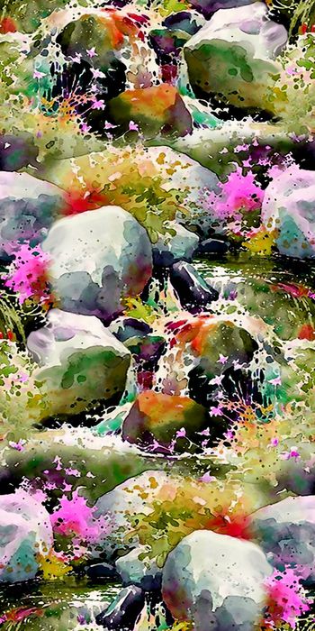 481245-时尚  新潮  手绘画  水彩 山