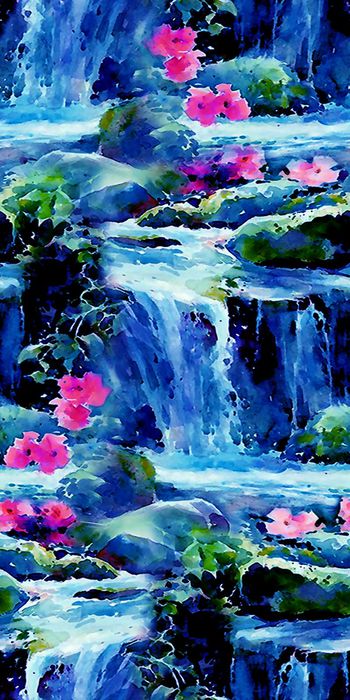 481250-时尚  新潮  手绘画  水彩 山